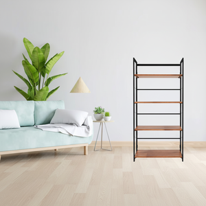 ชั้นหนังสือไม้ประหยัดใช้งานได้จริงโซลูชันการจัดการพื้นที่สำหรับชั้นเก็บของขนาดกะทัดรัดในบ้าน - Product Image 1