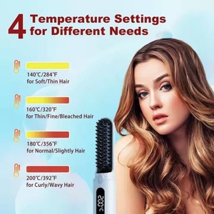 Cepillo Alisador de Cabello Inalámbrico Portátil con 3 Ajustes de Temperatura, Plancha para Barba y Cabello para Hombres, Ideal para Viajes, Hogar y Salón - Product Image 6
