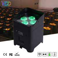 WEDOSTAGE Nuevo Foco LED RGBWAUV 6 en 1 de 4*18W con Batería Recargable DMX512, Clasificación IP33 y Control por Aplicación para KTV, DJ y Escenarios