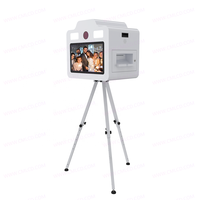 Cabina de Fotos Instantánea con Impresión de Fotos, Pantalla Táctil de 21.5 Pulgadas, Cabina de Fotos al por Mayor con Cámara, Impresora, Flash y Software Opcional