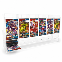 Support de distributeur de boosters portable moderne en acrylique poli à 6 fentes, épaisseur 4 mm
