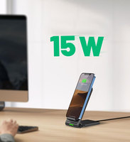 Support de charge sans fil pliable à double bobine 15W, support magnétique portable pour iPhone, horizontal et vertical, multifonction