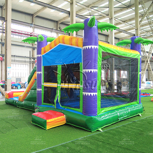 Château gonflable tropical WINSUN avec double toboggan et design palmier pour les fêtes d'enfants en plein air, <span class=keywords><strong>location</strong></span> commerciale - Product Image 3
