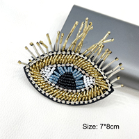 Applique œil maléfique 3D faite à la main en feutre perlé PH160 pour vêtements, chaussures, chapeaux, bagages, décoration