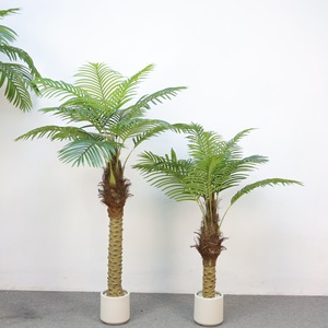 Faux palmier cocotier hautement réaliste en pot pour aménagement intérieur, plante verte tropicale en pot, palmier à aiguilles. - Product Image 2