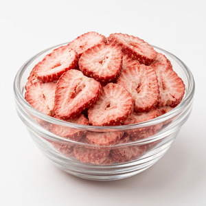 Tranches de fraises lyophilisées de qualité supérieure, 100% fruits naturels, véganes, en vrac, sucrées, saines, prêtes à manger - Product Image 1