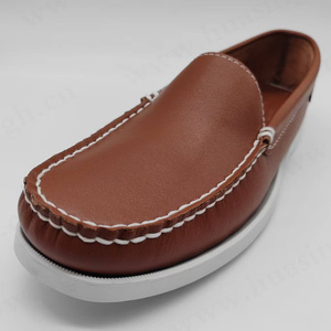 CXT, cousu à la main sans <span class=keywords><strong>lacet</strong></span> marron hommes <span class=keywords><strong>bateau</strong></span> chaussures banlieue confortable dur porter semelle extérieure en caoutchouc pilote chaussures HSW088 - Product Image 6