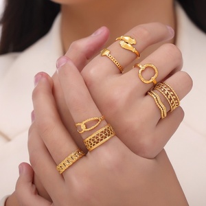 แหวนถักสแตนเลส18K PVD ชุบทอง18K สำหรับเด็กผู้หญิง - Product Image 1