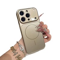 Coque de téléphone magnétique orange de haute qualité avec panneau arrière pour iPhone 17 16 15 14 13 12 11 Pro Max avec film protecteur d'objectif