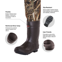 Waders imperméables unisexes camouflage isolants durables antidérapants à enfiler pour la chasse au canard et la pêche en eau