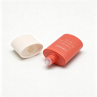 Envase cilíndrico personalizado de 30g para protector solar, de plástico PE con tapa de rosca, contenedor vacío SPF 50 con serigrafía.