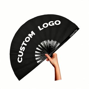 Custom Bamboo Hand Clack Fan for Sublimation Portable Big Folding Fairy Style Fan Private <b>Label</b> - Product Image 5