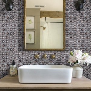 Adesivi per piastrelle da parete marocchini carta da parati a buccia e stick adesivi <span class=keywords><strong>floreali</strong></span> vintage per la decorazione domestica - Product Image 4