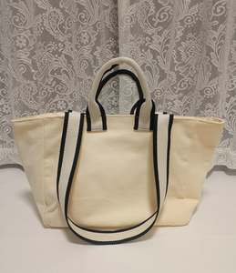 Bolsa de Mano Grande de Lona de Algodón Beige, Nueva Llegada, con Logotipo Personalizado Impreso, Reutilizable, para Compras y Promoción - Product Image 3