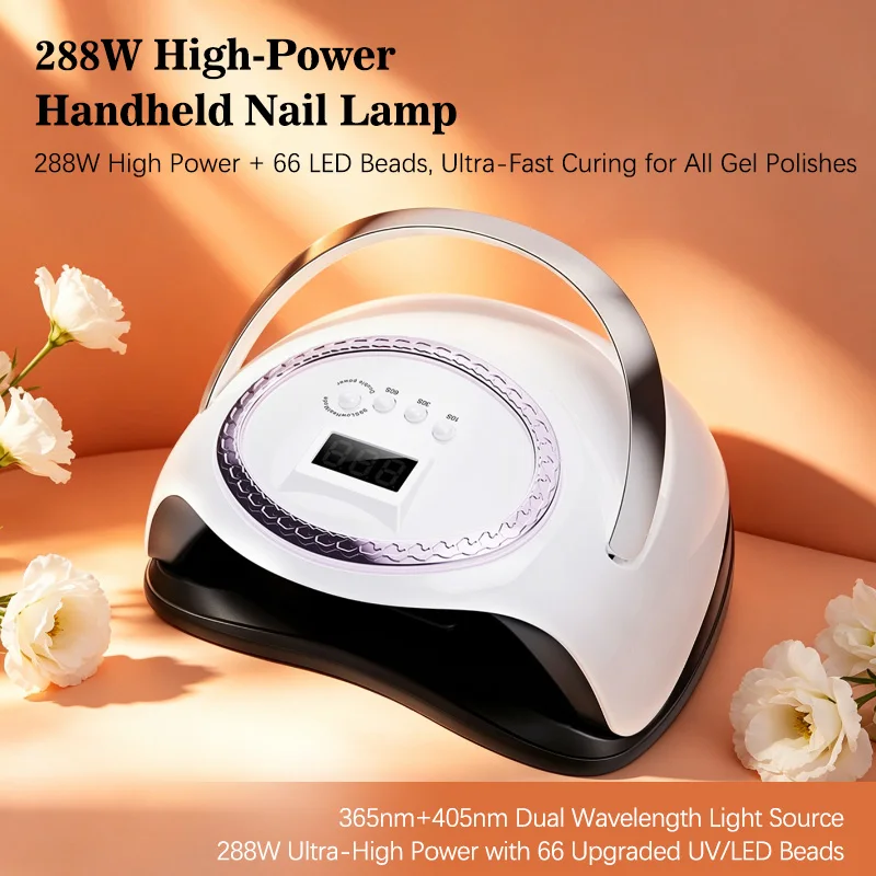 Factory Direct Customization UV LED Nail Lamp, 288W High Power Dual Wavelength Adjustable Timer, Wholesale for E-commerce