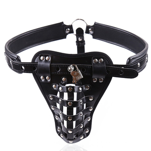 Juguete sexual para adultos, anillo <span class=keywords><strong>de</strong></span> pene masculino, <span class=keywords><strong>jaula</strong></span> <span class=keywords><strong>de</strong></span> cuero <span class=keywords><strong>de</strong></span> <span class=keywords><strong>castidad</strong></span> - Product Image 1