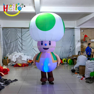 Costume gonflable de jeu d'événement, costume de personnage de dessin animé, costume de <span class=keywords><strong>champignon</strong></span> gonflable vert avec lumière LED - Product Image 6