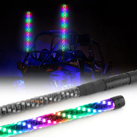 3FT 4FT 5FT Spiral LED Whip Antenne Flag Light APP Sync Control Car LED Whip For ATV UTV
