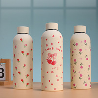 Gobelet en acier inoxydable en forme de cœur avec nœud, 800 ml, bouteille d'eau isotherme à double paroi pour les voyages, l'extérieur, la maison et le bureau – Design créatif