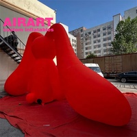 Lapin d'amour gonflable de décoration publicitaire, lapin de dessin animé gonflable mignon personnalisé