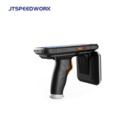 JTSPEEDWORK JT-973 Lector PDA Portátil UHF RFID de Largo Alcance con Android 10.0, 4G/WiFi, Negro/Naranja, para Inventario de Almacén
