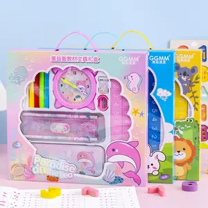 Children's kindergarten School supplies cartoon gift box students boys girls dinosaur dolphin stationery set