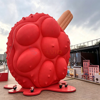 Décoration d'événements extérieurs de grande envergure et accessoires gonflables promotionnels en forme de sucette, ballon gonflable en forme de patte de chat avec lumière