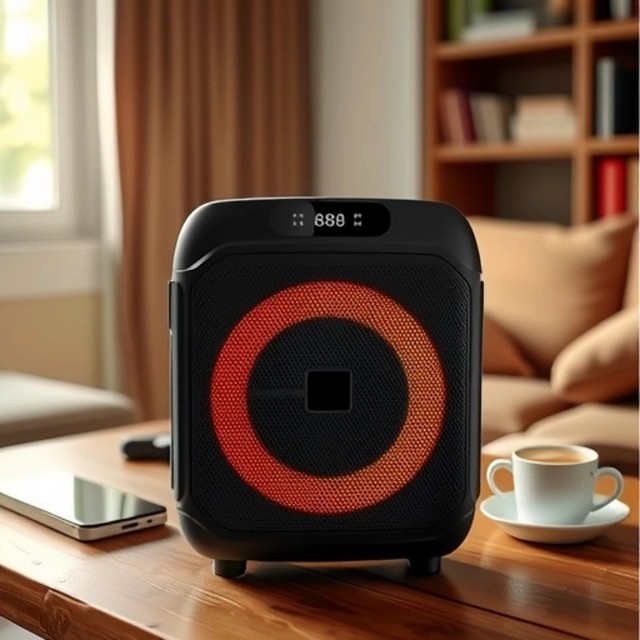 RSD-1745 New Portable Home Stereo Subwoofer Karaoke Speaker with Two Wireless Microphones for 5.1 5-10 Hours Battery Life