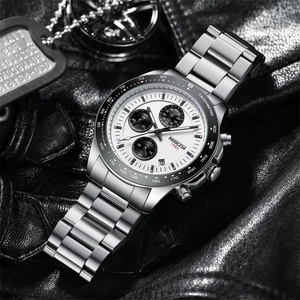 Montre chronographe de luxe pour hommes, en acier inoxydable, résistante à l'eau 3BAR, date lumineuse, montre à quartz tendance, pour 2636 marques - Product Image 1