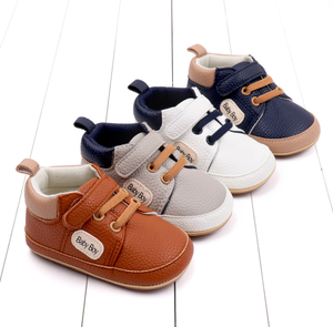 Chaussures de marche décontractées montantes pour garçons, couleur unie, avec lettres décoratives, semelle souple en caoutchouc, anti-chute - Product Image 2