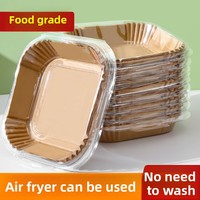 Plateau en papier sulfurisé pour friteuse à air, usage domestique, tampon absorbant l'huile, plateau de cuisson en aluminium pour four, outil de barbecue