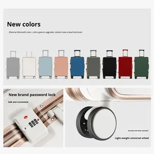 กระเป๋าเดินทางแบบมีล้ออเนกประสงค์แบบพกพา ความจุขนาดใหญ่ ผลิตจากวัสดุ PC เปิดได้สองด้าน - Product Image 3