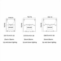 Luminaire linéaire LED suspendu 50x75mm en aluminium rectangulaire, à intensité variable, 120 degrés, éclairage de plafond intérieur pour bureau