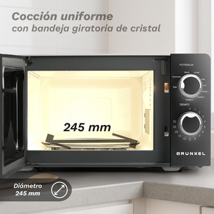 Forno a Microonde Grunkel 20L con Funzione Grill 700W Nero - Product Image 5
