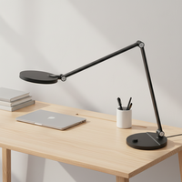 Lampe de bureau LED contemporaine personnalisée, articulée, flexible, alimentée par courant alternatif, avec variateur de luminosité continu, pliable, réglable, en ABS, simple
