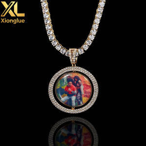 Wholesale New Arrival 18k Gold Plated Hiphop <b>Iced</b> <b>Out</b> 5a Cz Custom Bling Bling Photo Pendants - Product Image 6