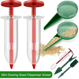 6 PCS Mini Seed Spreader Handheld Seed Planter Tool Manual Seedlings Dibber and Widger Set Seed Sower Spreader