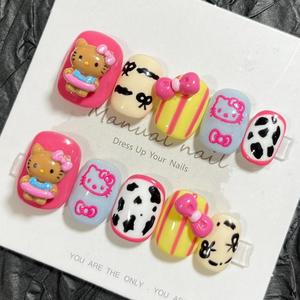 10 Uds corto redondo hecho a mano prensa en las <span class=keywords><strong>uñas</strong></span> cubierta completa ojo de gato <span class=keywords><strong>uñas</strong></span> postizas acrílico palo en las <span class=keywords><strong>uñas</strong></span> moda <span class=keywords><strong>uñas</strong></span> artificiales - Product Image 3