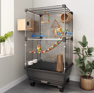 Gaiola Grande de Luxo para Pássaros, Branca, Personalizada, com Rodas, para Exterior, em Ferro Ecológico, para Papagaios - Oferta Imperdível - Product Image 2