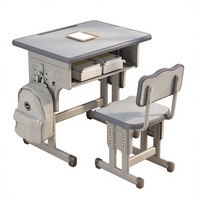Ensembles de bureaux et chaises métalliques en gros pour étudiants, avec plateau en bois réglable en hauteur, pour salles de classe, salons et chambres