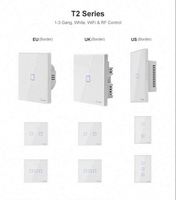 SONOFF T1 T2 T3 T0 Sakelar Lampu Dinding Sentuh Wifi Cerdas Kontrol Ewelink RF 1/2/3 Gang 433 US/EU/UK TX