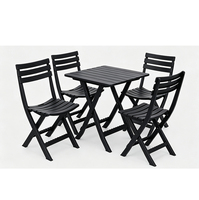 Ensemble de table et de chaises pliantes en plastique, mobilier de salle à manger pliable portable pour restaurant, hôtel, banquet, café en plein air