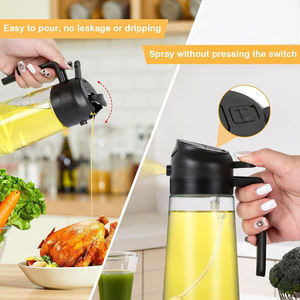 Hot Sale Private Label Multifunction Glass <strong>Mister</strong> 2 in 1 Olive Oil Dispenser and Oil Sprayer for Kitchen Cooking - Product Image 2
