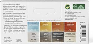 Set de Pintura de Acuarela Bview Art <span class=keywords><strong>Winsor</strong></span> & <span class=keywords><strong>Newton</strong></span> Cotman, 8 Medias Pastillas (8 Mililitros) de Colores Metálicos con Pincel - Product Image 5