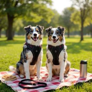 No Pull Adjustable Reflective Oxford Easy Control Medium Large <b>Harness</b> With A Free Heavy Duty 5Ft <b>Dog</b> - Product Image 5