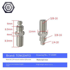 Tornillo de conversión de monopié imperial para trípodes 1/4-3/8, accesorios de cámara, tornillos de centro de cabeza de fotografía, acero duradero Métrico - Product Image 5