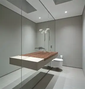 큰 크기 사용자 정의 실버 장식 벽 거울 호텔 욕실