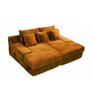 Sofá <span class=keywords><strong>Cama</strong></span> Modular Portátil de Diseño Moderno y Sencillo, Tapizado en Terciopelo con Relleno de Esponja Suave para Sala de Estar, Escuela u Hotel - Product Image 6