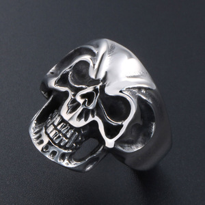 Skull Face <b>Ring</b> For Men Stainless Steel Halloween Party Jewelry SA382 - Product Image 2