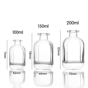 Flacon en verre épais de luxe pour huiles essentielles et diffuseurs à bâtonnets, couleur personnalisée, avec couvercle, 50ml, 100ml, 150ml - Product Image 6